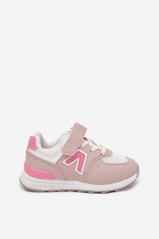 Sneakers per bambini rosa con chiusure in velcro Galisse
