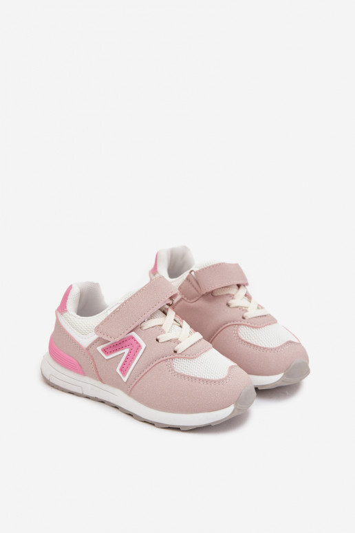 Sneakers per bambini rosa con chiusure in velcro Galisse