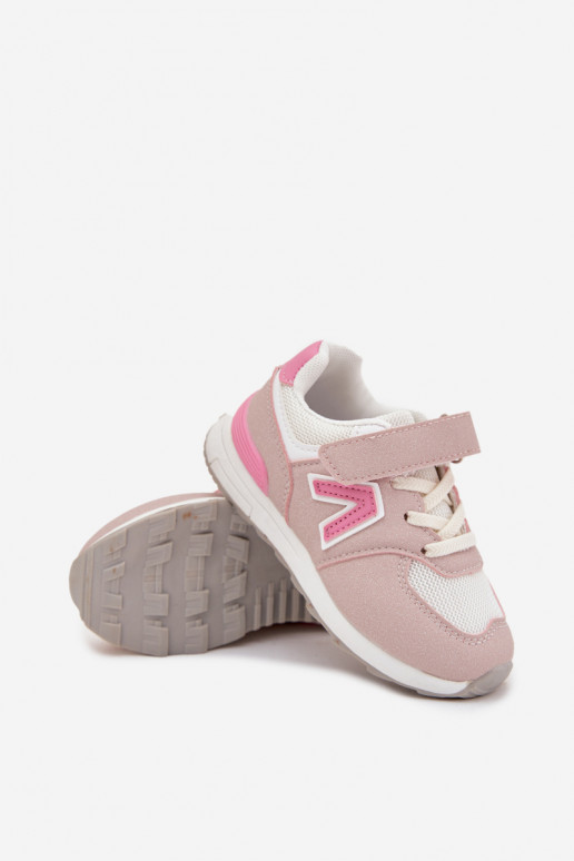 Sneakers per bambini rosa con chiusure in velcro Galisse