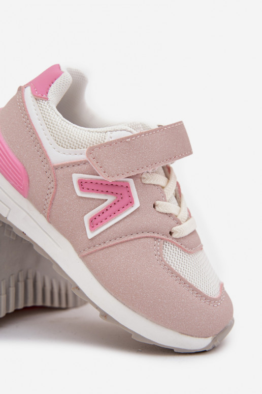 Sneakers per bambini rosa con chiusure in velcro Galisse