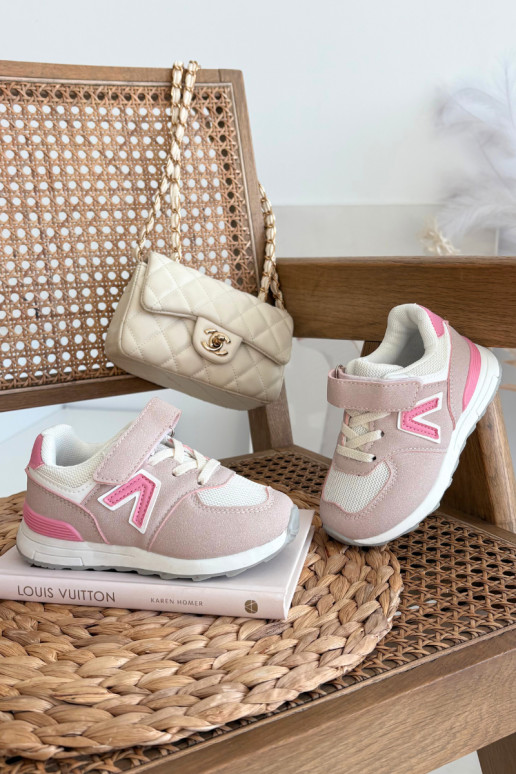 Sneakers per bambini rosa con chiusure in velcro Galisse