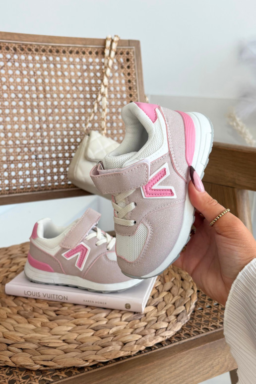 Sneakers per bambini rosa con chiusure in velcro Galisse