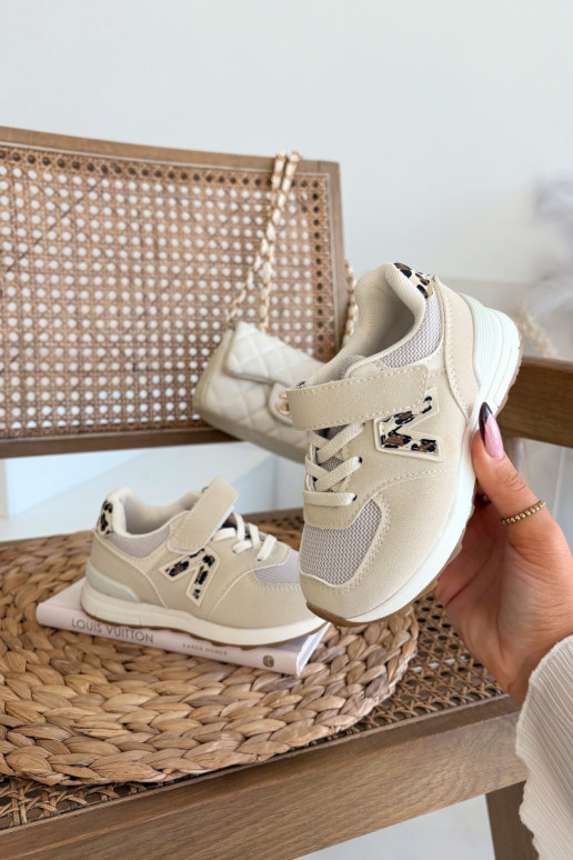 Sneakers per bambini beige con chiusure in velcro Galisse