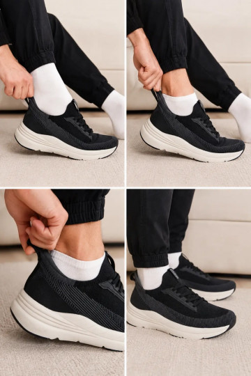 Scarpe sportive da uomo slip-on con piattaforma Kobbo 102421 color nero