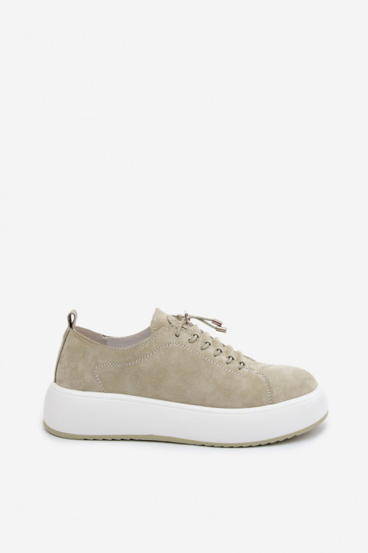 scarpe Scarpe modello sneakers con una piattaformaAbilitatoturalnego dalla pelle scamosciatau colore menta Blushy