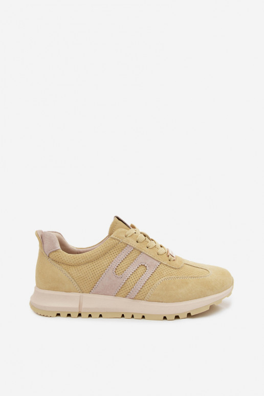 Sneakers gialli da donna Lovey in suede sintetico