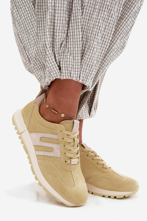 Sneakers gialli da donna Lovey in suede sintetico