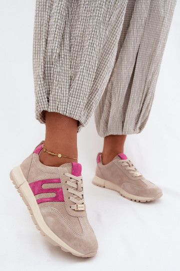 scarpe da ginnastica Scarpe modello sneakersAbilitatoturalnego dalla pelle scamosciatau Femminile beige Lovey 2