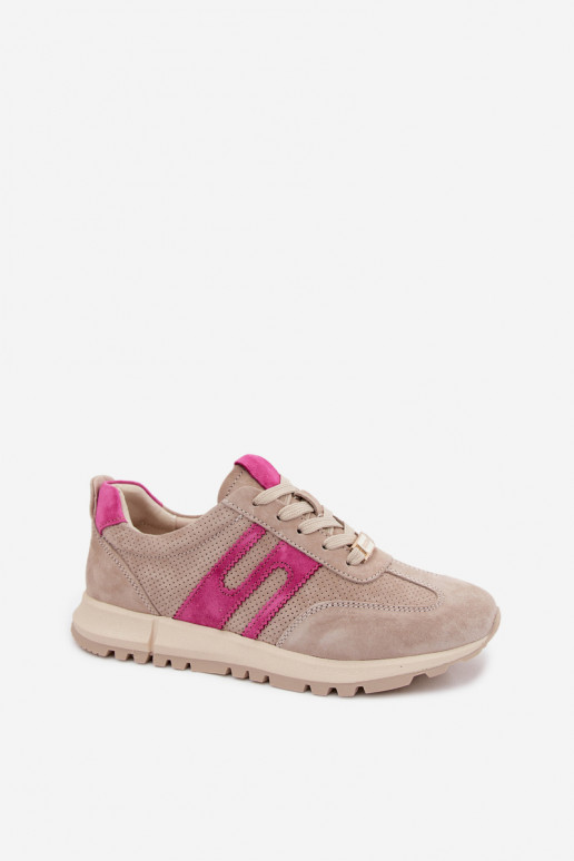 scarpe da ginnastica Scarpe modello sneakersAbilitatoturalnego dalla pelle scamosciatau Femminile beige Lovey