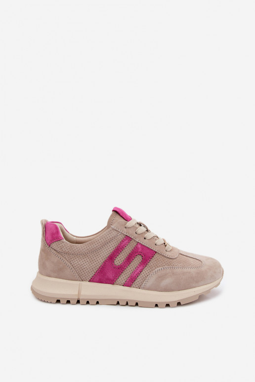scarpe da ginnastica Scarpe modello sneakersAbilitatoturalnego dalla pelle scamosciatau Femminile beige Lovey