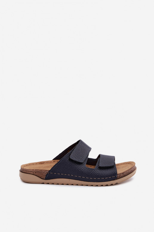 Pantofole in pelle Femminile Inblu AA0005GU blu scuro