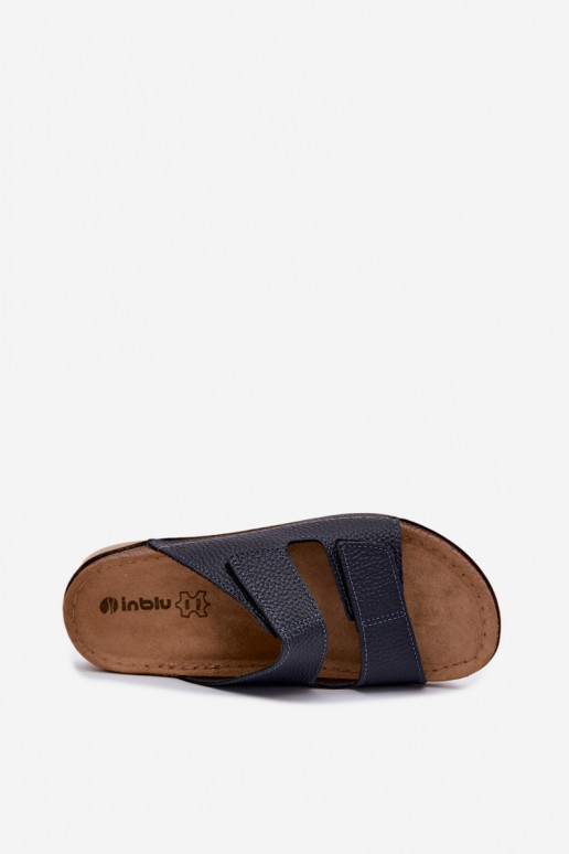 Pantofole in pelle Femminile Inblu AA0005GU blu scuro