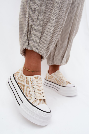 Basso Scarpe per il tempo libero con una piattaforma Bianco-colore dorato Medina 2