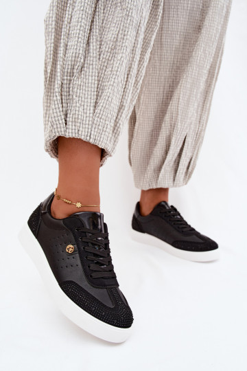 Scarpe modello sneakers Femminile Con decorazione colore nero Soothe
