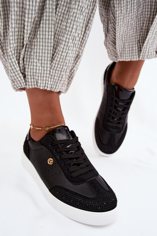 Scarpe modello sneakers Femminile Con decorazione colore nero Soothe