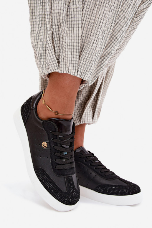 Scarpe modello sneakers Femminile Con decorazione colore nero Soothe