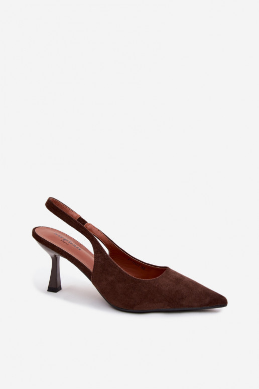 Sandali da donna con tacco sottile in suede sintetico Saria