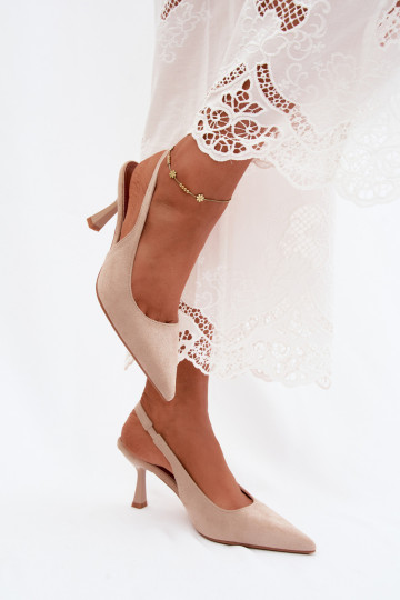 Sandali da donna con tacchi sottiliImitacji dalla pelle scamosciatau beige Saria