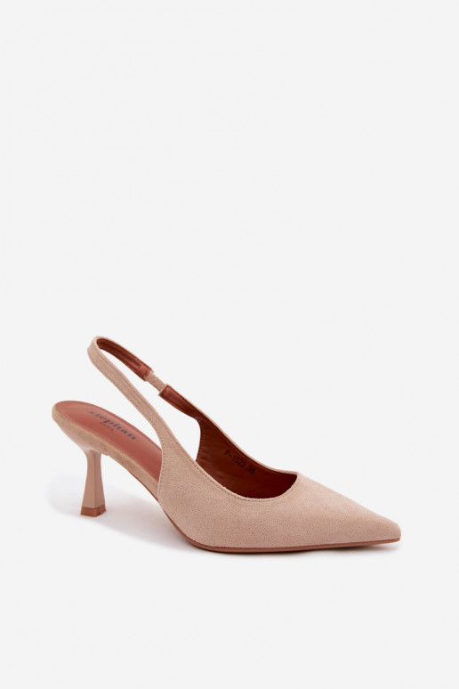 Sandali da donna con tacchi sottiliImitacji dalla pelle scamosciatau beige Saria