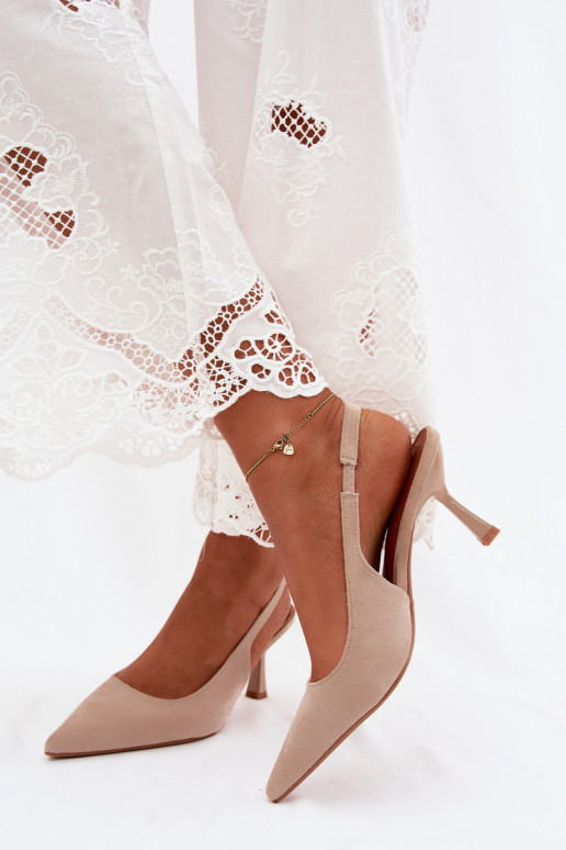 Sandali da donna con tacchi sottiliImitacji dalla pelle scamosciatau beige Saria