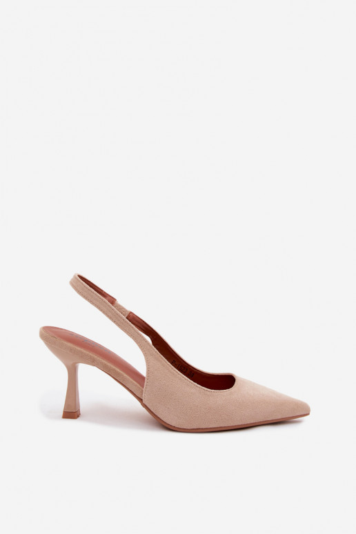 Sandali da donna con tacchi sottiliImitacji dalla pelle scamosciatau beige Saria