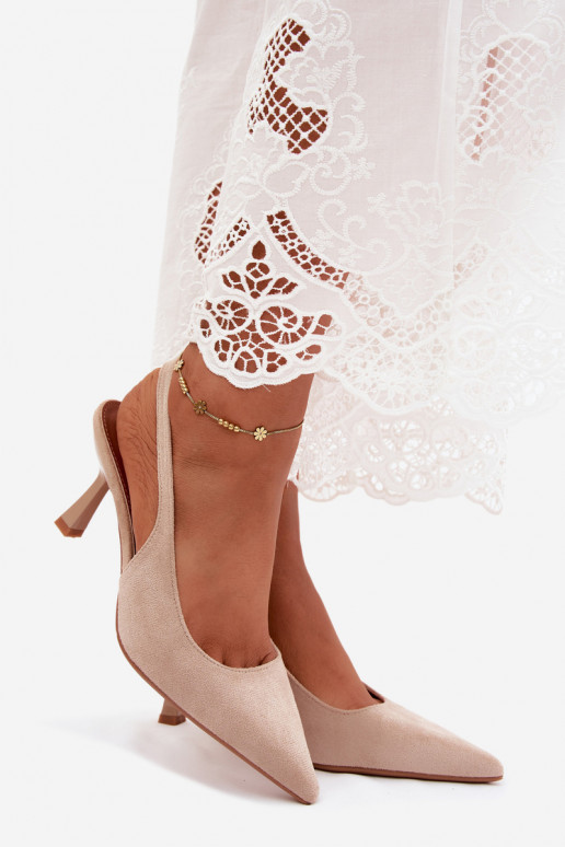 Sandali da donna con tacchi sottiliImitacji dalla pelle scamosciatau beige Saria