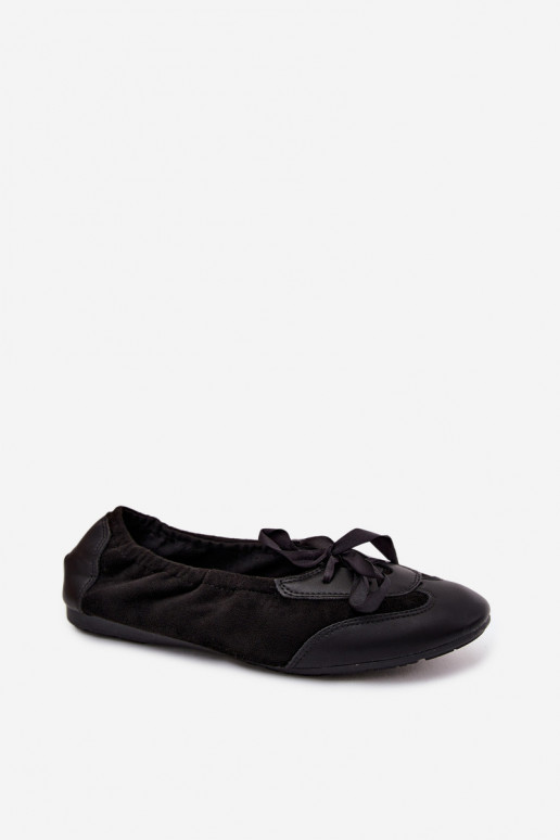 Ballerine sportive nere con dettagli eleganti Peonia