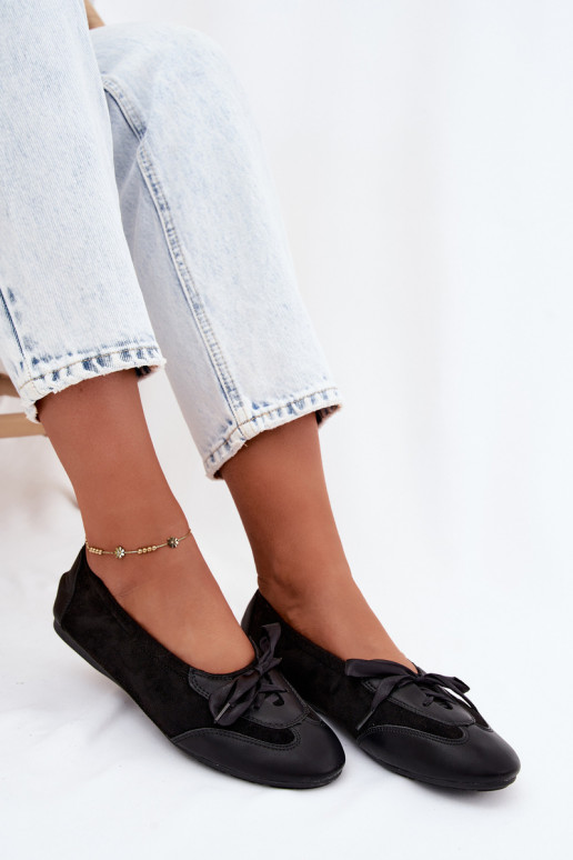 Ballerine sportive nere con dettagli eleganti Peonia