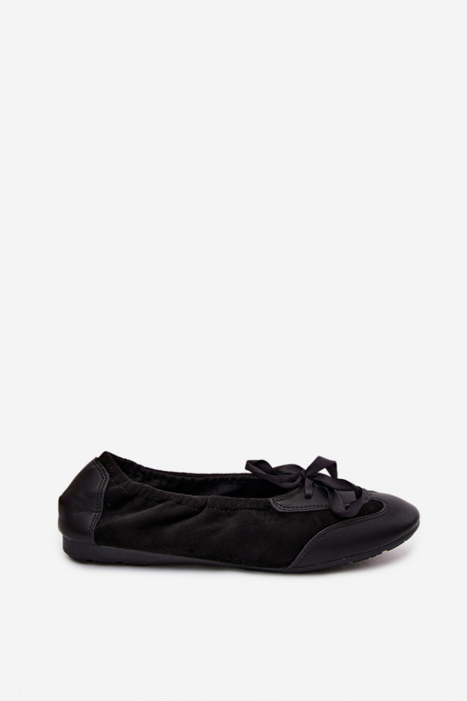 Ballerine sportive nere con dettagli eleganti Peonia
