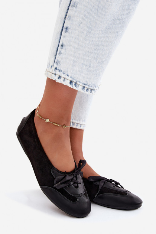 Ballerine sportive nere con dettagli eleganti Peonia