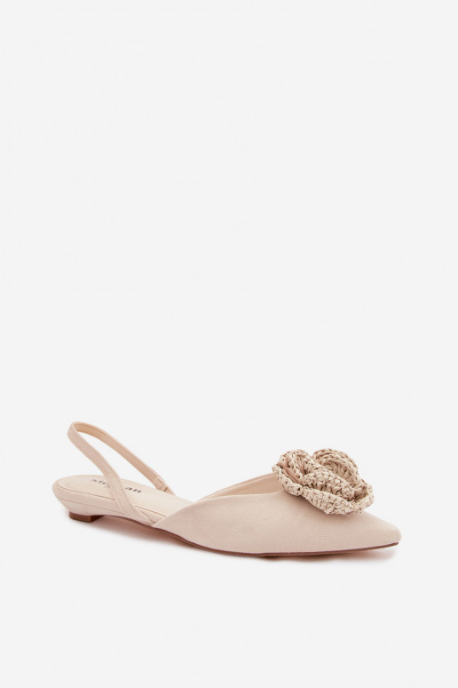 Sandali da donna con decorazione in suede avorio Gardenia