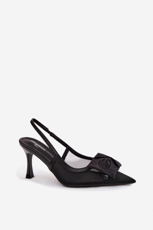 griglia sandali con ornamenti con i tacchi Typu Klepsydra colore nero Jasmina