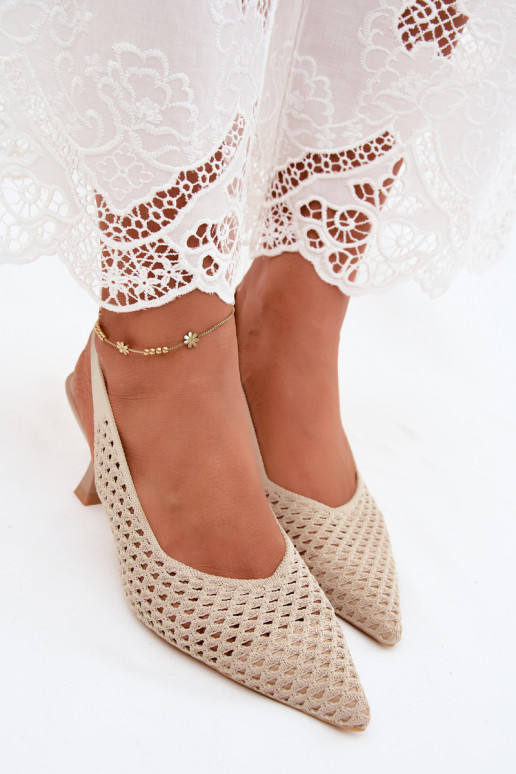 con elementi traforati  Sandali col tacco alto Typu Klepsydra beige Cherryla