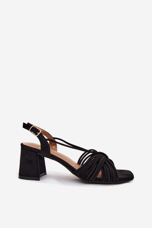 Sandali da donna con cinturini e tacchi in nero Taffina