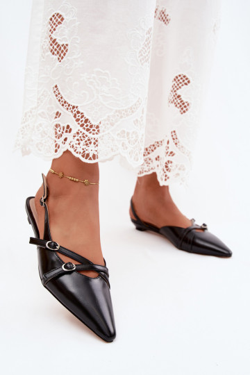 Sandali da donna con cinturini in pelle sintetica nera Glamira 2