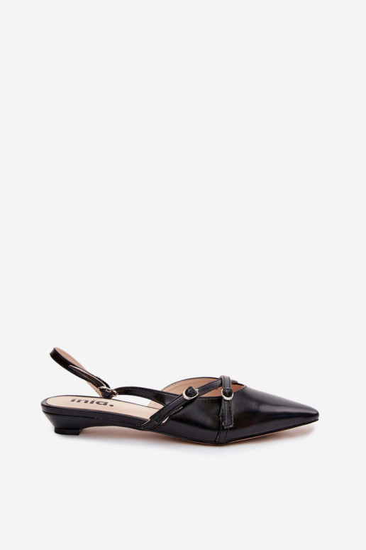 Sandali da donna con cinturini in pelle sintetica nera Glamira