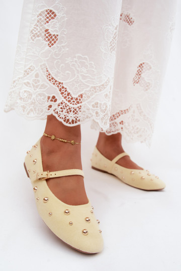 Ballerine con decorazione e cinturini gialli Cuddly