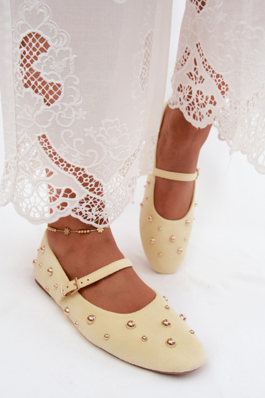 Ballerine con decorazione e cinturini gialli Cuddly