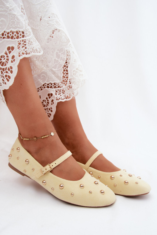 Ballerine con decorazione e cinturini gialli Cuddly