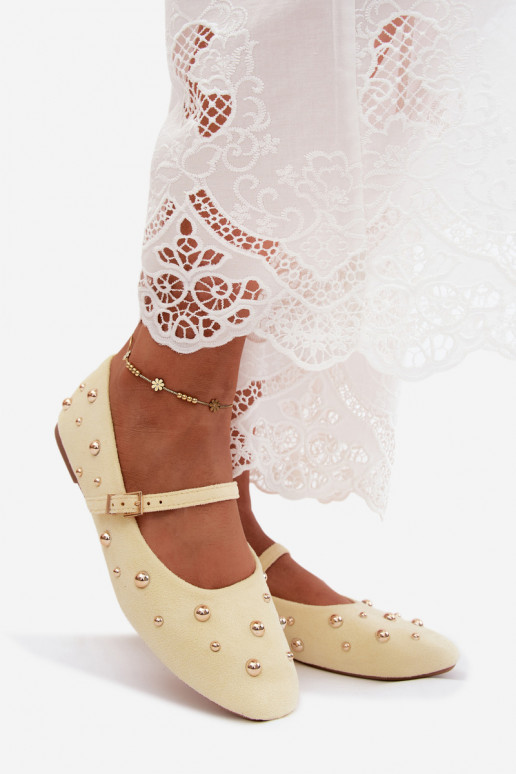 Ballerine con decorazione e cinturini gialli Cuddly
