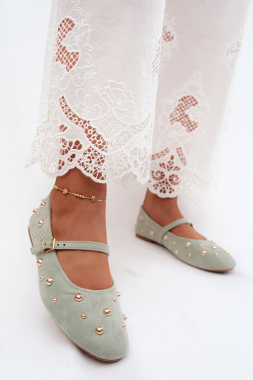 Ballerine con decorazione e cinturini menta Cuddly