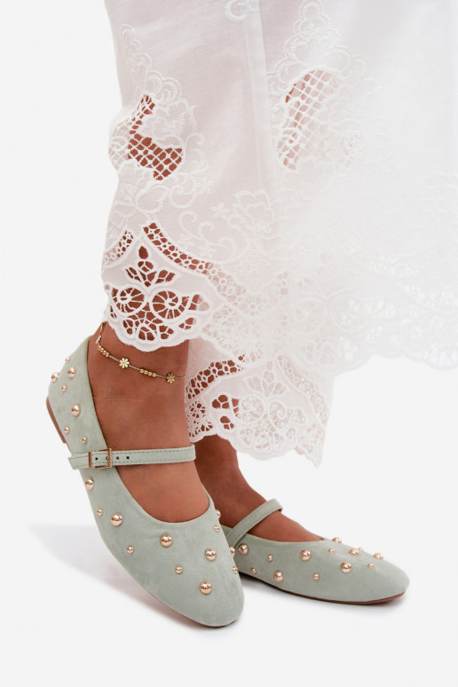 Ballerine con decorazione e cinturini menta Cuddly