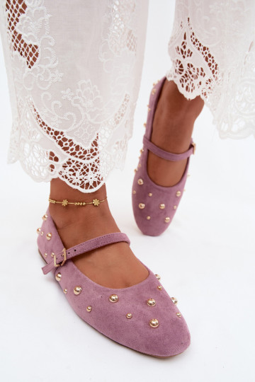 Ballerine con decorazione e cinturini in viola Cuddly 2