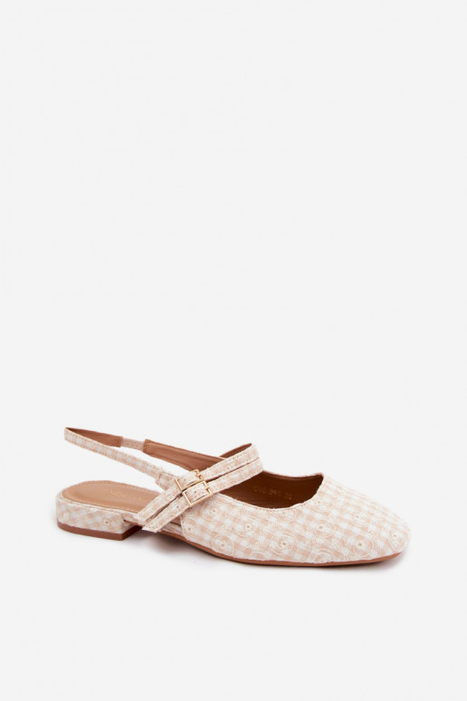 Sandali da donna color sabbia con cinturini e tacchi larghi Kamelijah