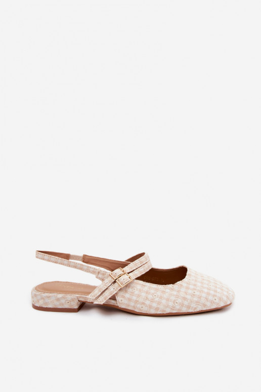 Sandali da donna color sabbia con cinturini e tacchi larghi Kamelijah