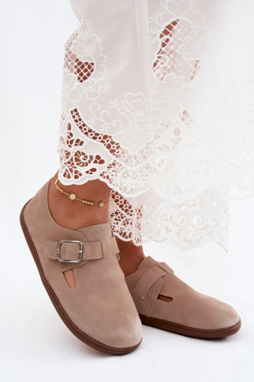 Scarpe da donna color sabbia con fibbie in suede sintetico Sombellia 2