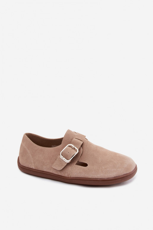 Scarpe da donna color sabbia con fibbie in suede sintetico Sombellia