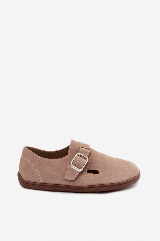 Scarpe da donna color sabbia con fibbie in suede sintetico Sombellia