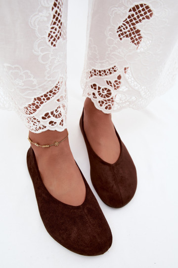 Ballerine in suede sintetico color cioccolato Camdena