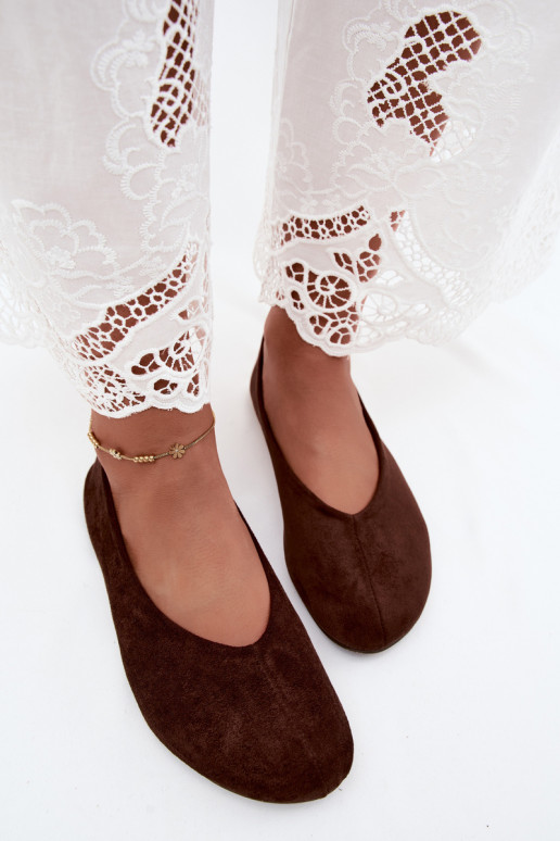 Ballerine in suede sintetico color cioccolato Camdena